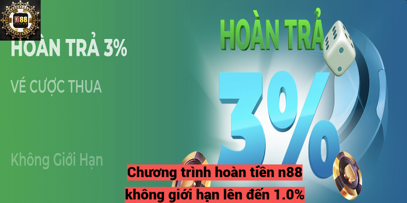 Chương trình hoàn tiền n88 không giới hạn lên đến 1.0%